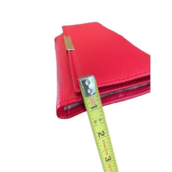 NWT R.h. Macy & Co. Red pebble Travel Jewelry Wallet Case 8.5" Vegan L… - Picture 10 of 12